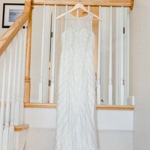 Lulus Only the Beginning White Beaded Sequin Unaltered in size Small